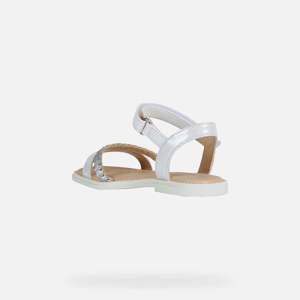 Sandalias Geox Menina Branco - Karly - QTLZX5903